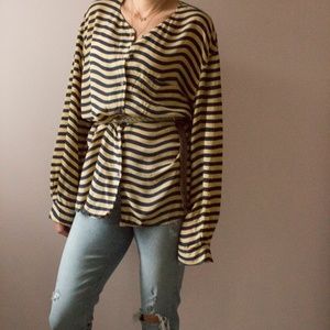 Anne Klein Silk Striped Shirt